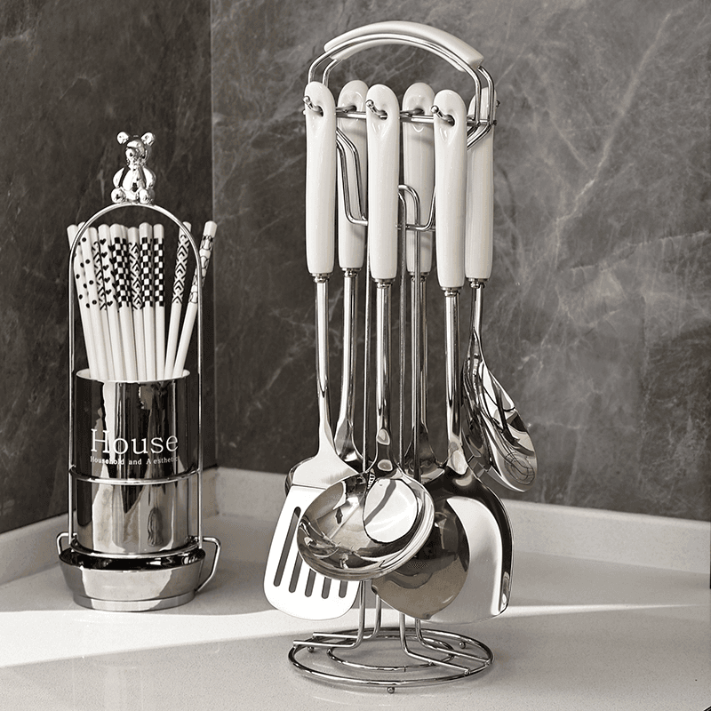 Zdzsh FD360 Set Peralatan Dapur Stainless Steel Food Grade 7 Pcs Warna Putih