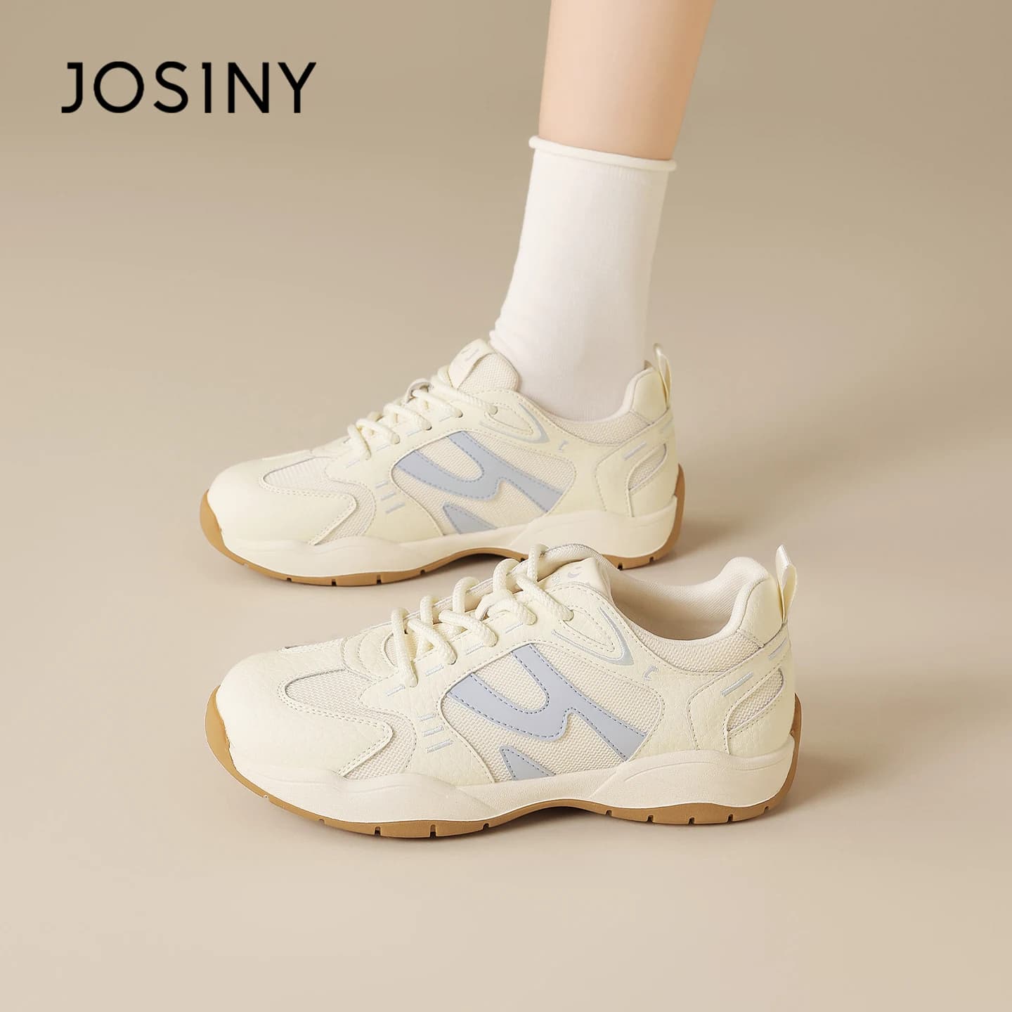 Josiny Sepatu Wanita Sol Tebal German Trainer Casual Ringan Breathable 2026