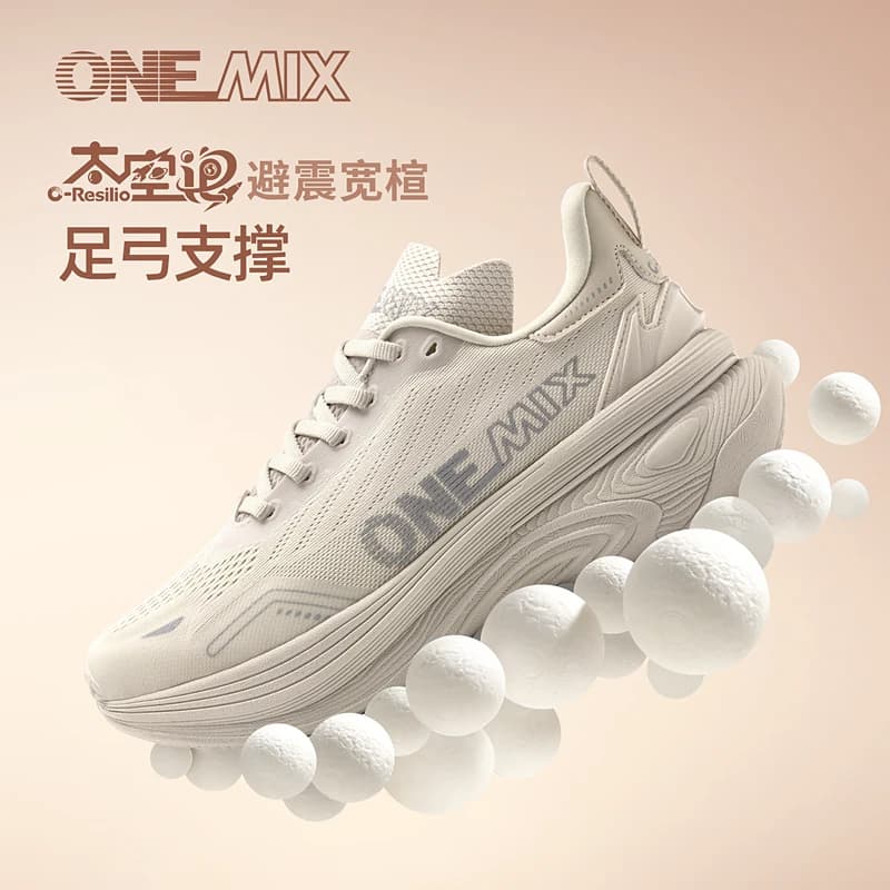 Sepatu Lari OneMix Unisex, Peredam Guncangan, Ringan, Kaki Lebar, Penopang Lengkung Kaki