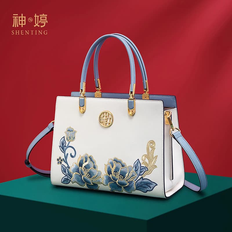 Tas Wanita Etnik Bordir Suzhou Model Terbaru Kulit Asli, Hadiah Hari Ibu