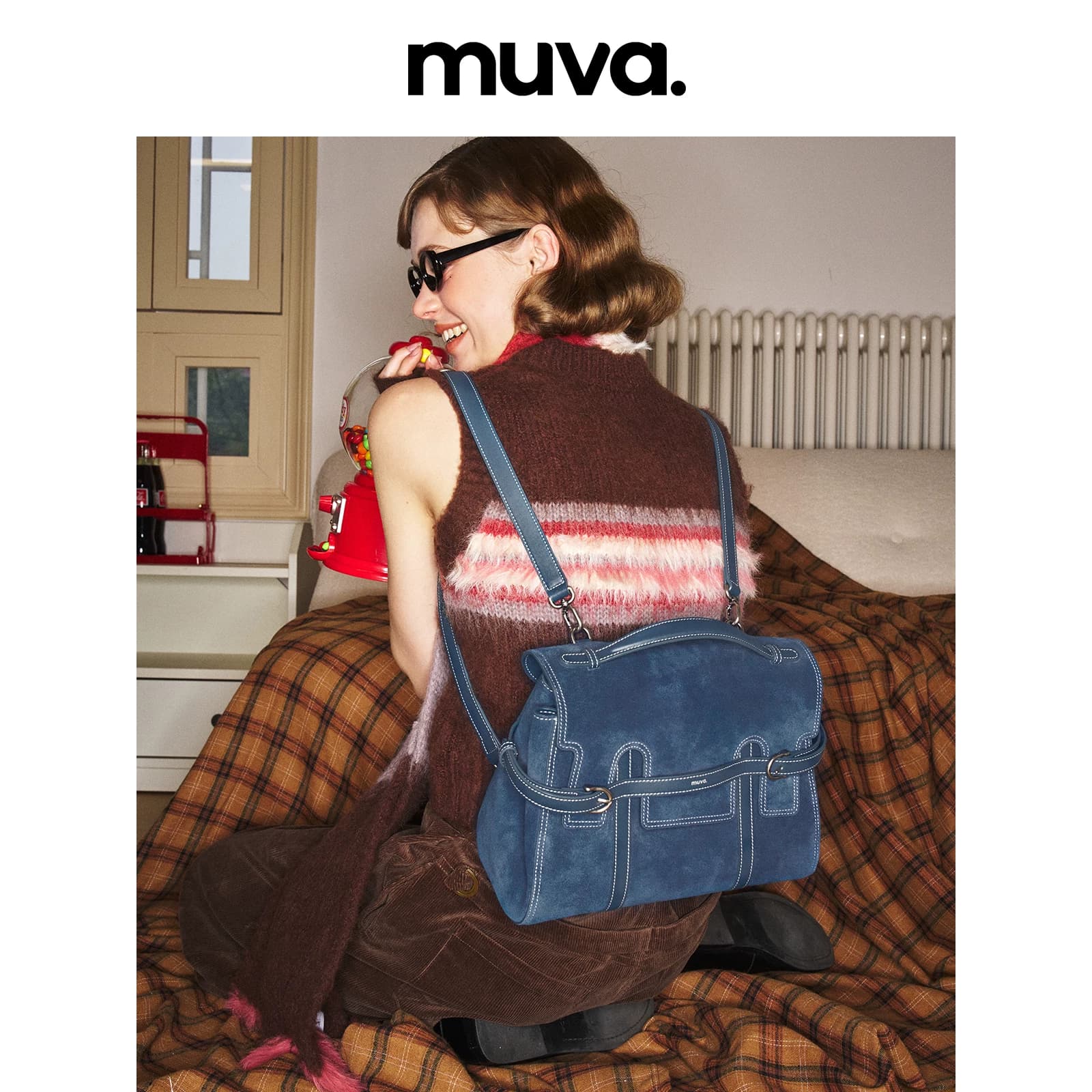 Tas Muva Kulit Sapi Polos Multi-Cara Bawa, Tas Kerja Gaya Inggris Musim Gugur-Dingin
